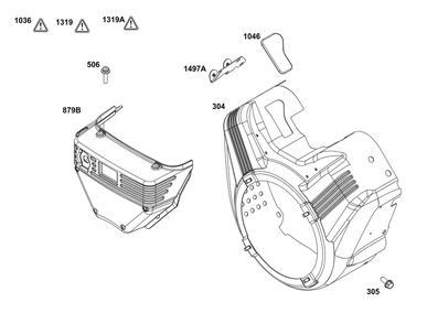 Blower Housing Group Diagram and Parts List for 38E347-0112-G1 200000 - 399999 Briggs and Stratton Engine